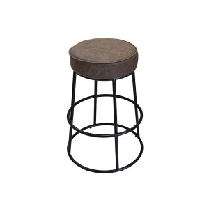 In σκαμπό μεταλλικό σε καφέ 42x42x63cm 2τμχ 